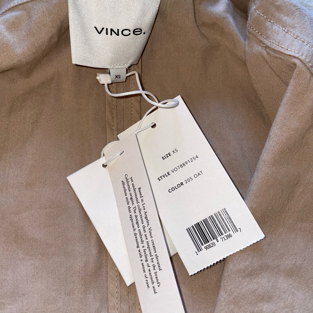 Vince Oat Linen Wrap Jacket with Waist Belt - Picture 5 of 8